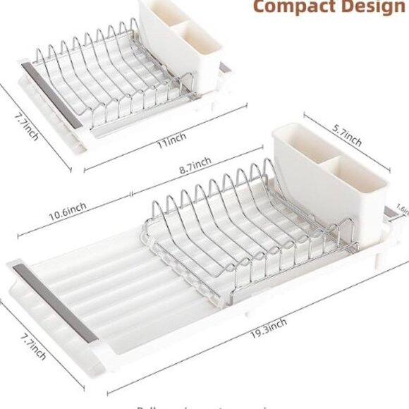 Extendable Dish Drying Rack for Kitchen Counter, Small Dish Drying Rack, Compact - Picture 3 of 3